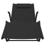 Tumbona mecedora de acero y textilene negro de vidaXL, Tumbonas - Ref: Foro24-318112, Precio: 87,93 €, Descuento: %