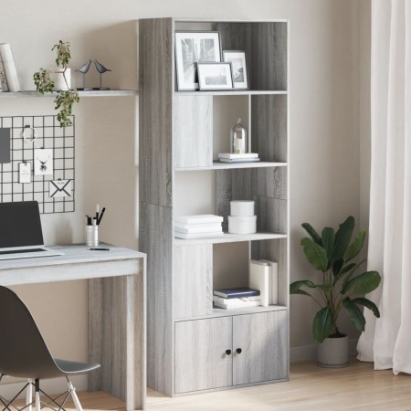 Estantería madera de ingeniería gris Sonoma 70x36x189 cm en Librerías y estanterías | Comprar online en Foru.es