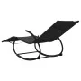 Steel and black textilene rocking lounger by vidaXL, Loungers - Ref: Foro24-318112, Price: 86,45 €, Discount: %