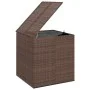 Baúl de cojines para jardín de ratán PE marrón 100x97,5x104 cm de vidaXL, Cajas de almacenaje para exteriores - Ref: Foro24-3...