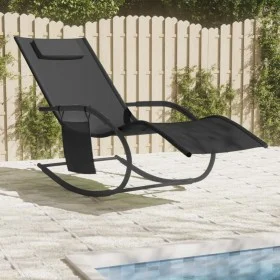 Steel and black textilene rocking lounger by vidaXL, Loungers - Ref: Foro24-318120, Price: 92,77 €, Discount: %