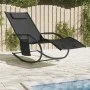 Steel and black textilene rocking lounger by vidaXL, Loungers - Ref: Foro24-318120, Price: 92,77 €, Discount: %