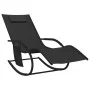 Steel and black textilene rocking lounger by vidaXL, Loungers - Ref: Foro24-318120, Price: 92,77 €, Discount: %