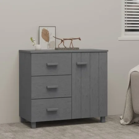 Aparador HAMAR madera maciza de pino gris oscuro 90x40x80 cm de vidaXL, Aparadores - Ref: Foro24-340430, Precio: 157,68 €, De...