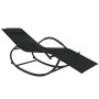 Tumbona mecedora de acero y textilene negro de vidaXL, Tumbonas - Ref: Foro24-318116, Precio: 97,14 €, Descuento: %