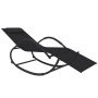 Tumbonas mecedoras 2 uds acero negro y textilene de vidaXL, Tumbonas - Ref: Foro24-318132, Precio: 179,46 €, Descuento: %
