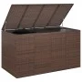 Baúl para cojines de jardín ratán PE marrón 194x100x103 cm de vidaXL, Cajas de almacenaje para exteriores - Ref: Foro24-31723...