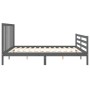 Estructura de cama con cabecero madera maciza gris 200x200 cm de vidaXL, Camas y somieres - Ref: Foro24-3193813, Precio: 172,...