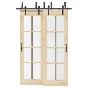 Kit de herrajes para puertas correderas acero negro 152,5 cm en Materiales de construcción | Comprar online en Foru.es