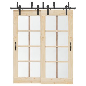 Kit de herrajes para puertas correderas acero negro 183 cm en Materiales de construcción | Comprar online en Foru.es