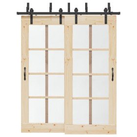 Kit de herrajes para puertas correderas acero negro 183 cm en Materiales de construcción | Comprar online en Foru.es