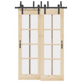 Kit de herrajes para puertas correderas acero negro 152,5 cm en Materiales de construcción | Comprar online en Foru.es