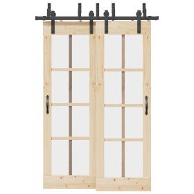 Kit de herrajes para puertas correderas acero negro 152,5 cm en Materiales de construcción | Comprar online en Foru.es