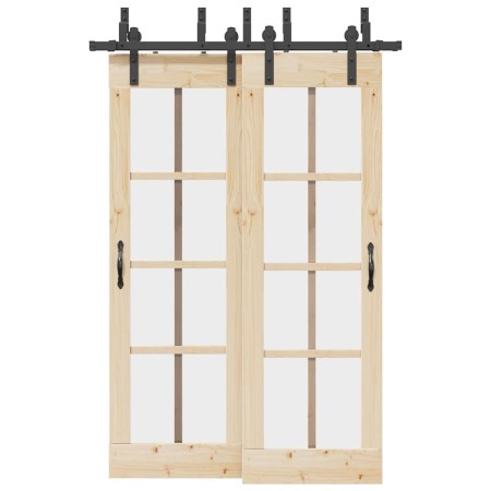 Kit de herrajes para puertas correderas acero negro 152,5 cm en Materiales de construcción | Comprar online en Foru.es