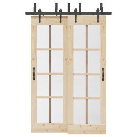 Kit de herrajes para puertas correderas acero negro 152,5 cm en Materiales de construcción | Comprar online en Foru.es