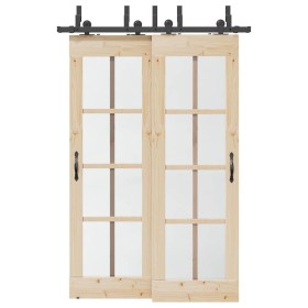 Kit de herrajes para puertas correderas acero negro 152,5 cm en Materiales de construcción | Comprar online en Foru.es