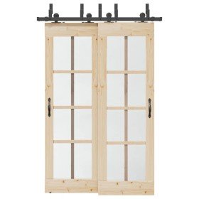 Kit de herrajes para puertas correderas acero negro 152,5 cm en Materiales de construcción | Comprar online en Foru.es