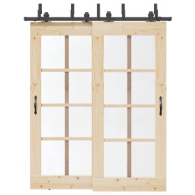 Kit de herrajes para puertas correderas acero negro 183 cm en Materiales de construcción | Comprar online en Foru.es