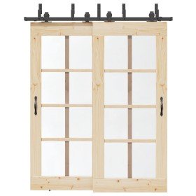 Kit de herrajes para puertas correderas acero negro 183 cm en Materiales de construcción | Comprar online en Foru.es