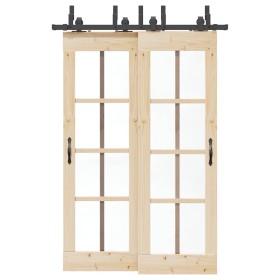 Kit de herrajes para puertas correderas acero negro 152,5 cm en Materiales de construcción | Comprar online en Foru.es