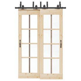 Kit de herrajes para puertas correderas acero negro 152,5 cm en Materiales de construcción | Comprar online en Foru.es