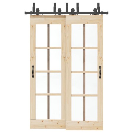 Kit de herrajes para puertas correderas acero negro 152,5 cm en Materiales de construcción | Comprar online en Foru.es