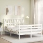 Estructura de cama con cabecero madera maciza blanco 120x200 cm de vidaXL, Camas y somieres - Ref: Foro24-3194372, Precio: 13...
