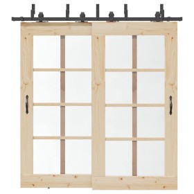 Kit de herrajes para puertas correderas acero negro 213,5 cm en Materiales de construcción | Comprar online en Foru.es