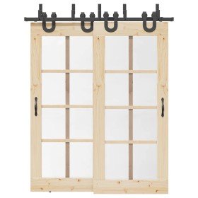 Kit de herrajes para puertas correderas acero negro 183 cm en Materiales de construcción | Comprar online en Foru.es