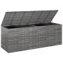 Baúl para cojines de jardín ratán PE gris 291x100,5x104 cm de vidaXL, Cajas de almacenaje para exteriores - Ref: Foro24-31723...