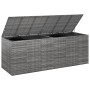 Baúl para cojines de jardín ratán PE gris 291x100,5x104 cm de vidaXL, Cajas de almacenaje para exteriores - Ref: Foro24-31723...