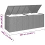 Baúl para cojines de jardín ratán PE gris 291x100,5x104 cm de vidaXL, Cajas de almacenaje para exteriores - Ref: Foro24-31723...