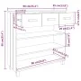 Mesa consola HAMAR madera maciza de pino blanco 90x35x90 cm de vidaXL, Mesas auxiliares - Ref: Foro24-340465, Precio: 144,91 ...