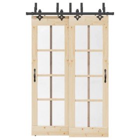 Kit de herrajes para puertas correderas acero negro 152,5 cm en Materiales de construcción | Comprar online en Foru.es