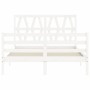 Estructura de cama con cabecero madera maciza blanco 120x200 cm de vidaXL, Camas y somieres - Ref: Foro24-3194372, Precio: 13...