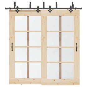 Kit de herrajes para puertas correderas acero negro 213,5 cm en Materiales de construcción | Comprar online en Foru.es