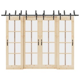 Kit de herrajes para puertas correderas acero negro 305 cm en Materiales de construcción | Comprar online en Foru.es