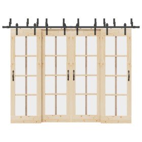 Kit de herrajes para puertas correderas acero negro 305 cm en Materiales de construcción | Comprar online en Foru.es