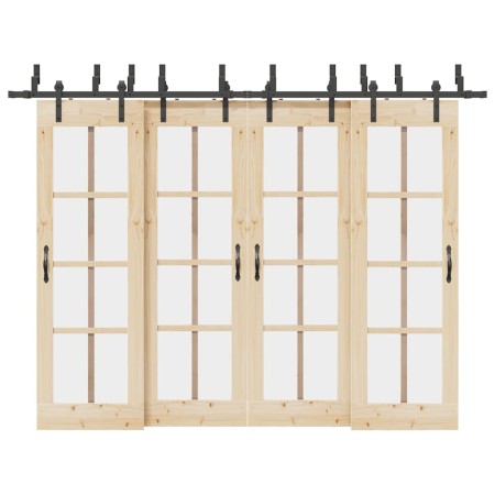 Kit de herrajes para puertas correderas acero negro 305 cm en Materiales de construcción | Comprar online en Foru.es