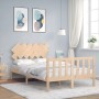 Estructura de cama con cabecero madera maciza 120x200 cm de vidaXL, Camas y somieres - Ref: Foro24-3193461, Precio: 116,12 €,...