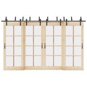 Kit de herrajes para puertas correderas acero negro 366 cm en Materiales de construcción | Comprar online en Foru.es