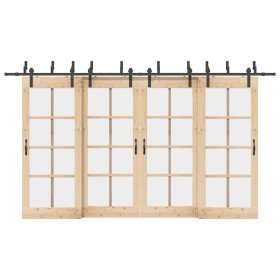 Kit de herrajes para puertas correderas acero negro 400 cm en Materiales de construcción | Comprar online en Foru.es