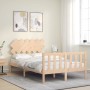 Estructura de cama con cabecero madera maciza 120x200 cm de vidaXL, Camas y somieres - Ref: Foro24-3193461, Precio: 116,12 €,...