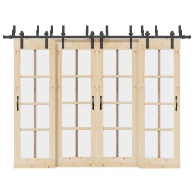 Kit de herrajes para puertas correderas acero negro 305 cm en Materiales de construcción | Comprar online en Foru.es