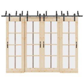 Kit de herrajes para puertas correderas acero negro 305 cm en Materiales de construcción | Comprar online en Foru.es