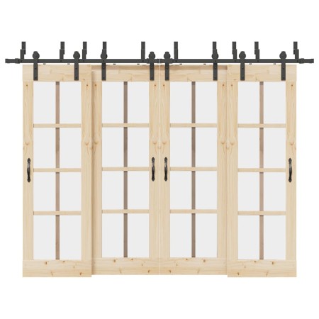Kit de herrajes para puertas correderas acero negro 305 cm en Materiales de construcción | Comprar online en Foru.es