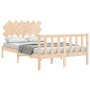 Estructura de cama con cabecero madera maciza 120x200 cm de vidaXL, Camas y somieres - Ref: Foro24-3193461, Precio: 116,12 €,...