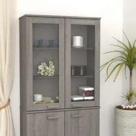 Aparador superior HAMAR pino macizo gris claro 85x35x100 cm de vidaXL, Aparadores - Ref: Foro24-340507, Precio: 145,77 €, Des...