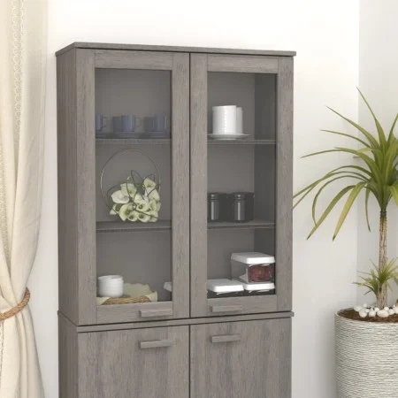 Aparador superior HAMAR pino macizo gris claro 85x35x100 cm de vidaXL, Aparadores - Ref: Foro24-340507, Precio: 145,77 €, Des...