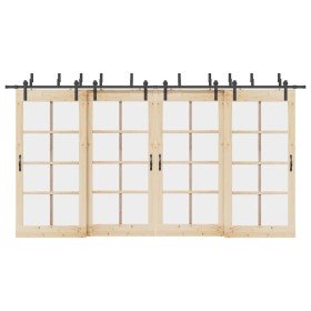 Kit de herrajes para puertas correderas acero negro 427 cm en Materiales de construcción | Comprar online en Foru.es